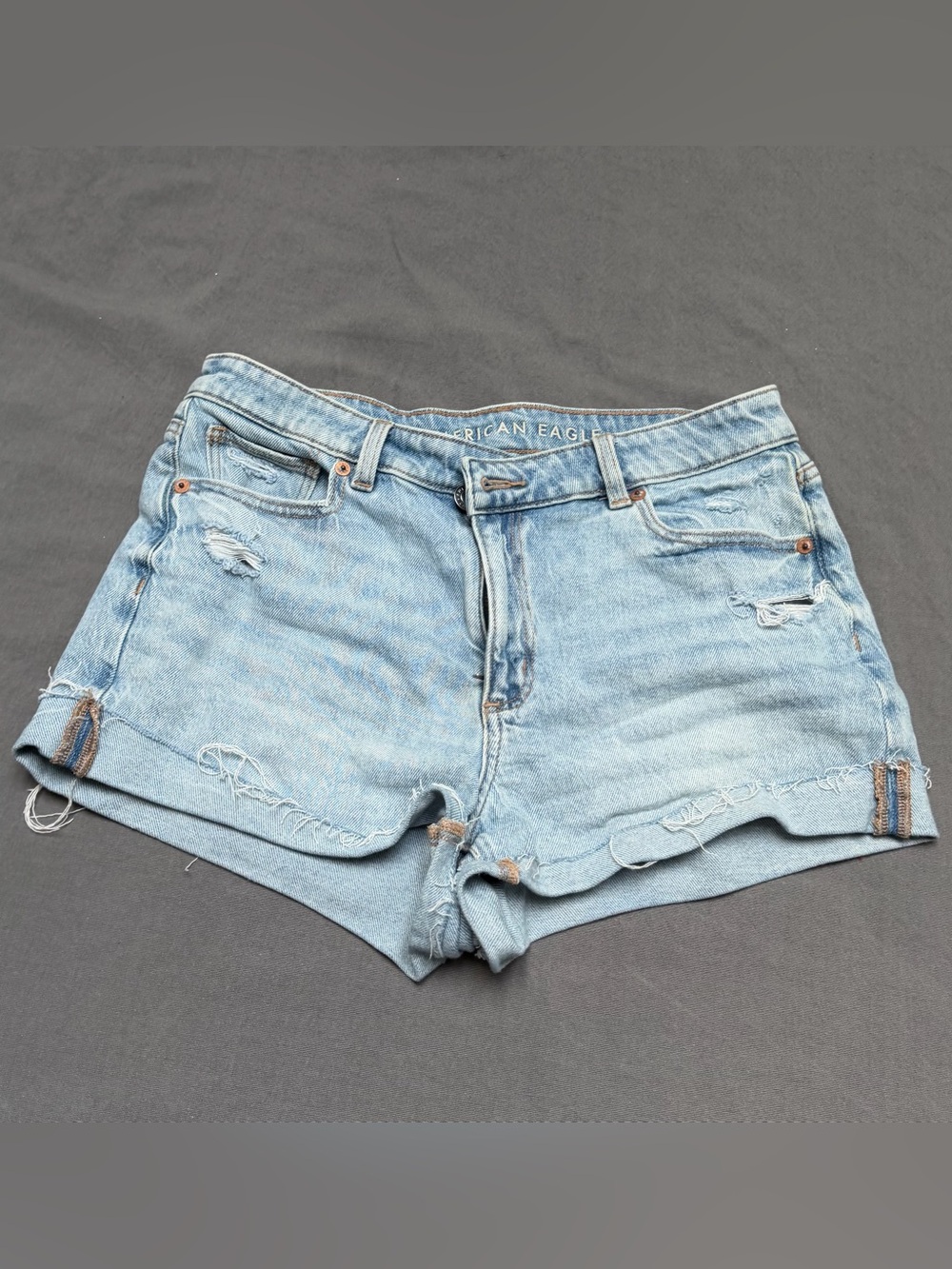 American Eagle Outfitters Light Wash Distressed Denim Shorts